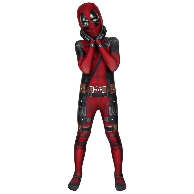 Kids Deadpool Cosplay Costume Deadpool Jumpsuit Full Set 7 Kids Deadpool Cosplay Costume Deadpool Jumpsuit Full Set - Image 7