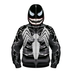 Kids Spider-Man Venom Zip Up Long Sleeve Hoodie