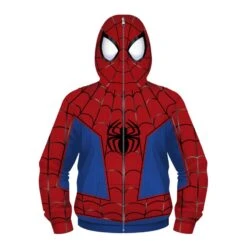 Kids Spiderman Zip Up Long Sleeve Hoodies