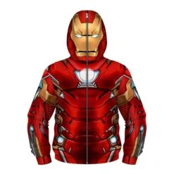 Kids New Iron Man Fashion Zip Up Long Sleeve Hoodies
