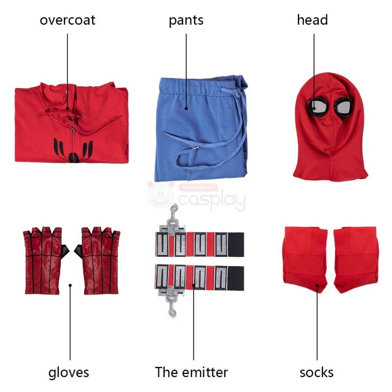 Spiderman Costume Spider-Man Homecoming Peter Parker Cosplay Suit 19 Spiderman Costume Spider-Man Homecoming Peter Parker Cosplay Suit - Image 19