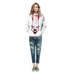 Pennywise White Hoodie It Chapter Two Halloween Sweatshirt -Cosplay Clothing Store QYXH 151 4 800x800 1