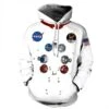 3D Print Nasa Astronaut Pattern Long Sleeve Hoodie