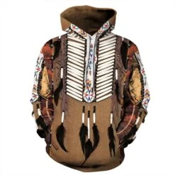 Tribal Style 3D Print American Indian Pattern Long Sleeve Hoodie