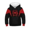 Kids Spider-Man Into The Spider-Verse Pattern Miles Morales Long Sleeve Hoodie