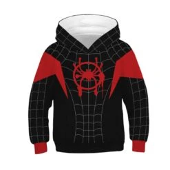 Kids Spider-Man Into The Spider-Verse Pattern Miles Morales Long Sleeve Hoodie