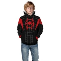 Kids Spider-Man Into The Spider-Verse Pattern Miles Morales Long Sleeve Hoodie -Cosplay Clothing Store TZ 129 3 800x800 1