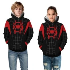 Kids Spider-Man Into The Spider-Verse Pattern Miles Morales Long Sleeve Hoodie -Cosplay Clothing Store TZ 129 5 800x800 1