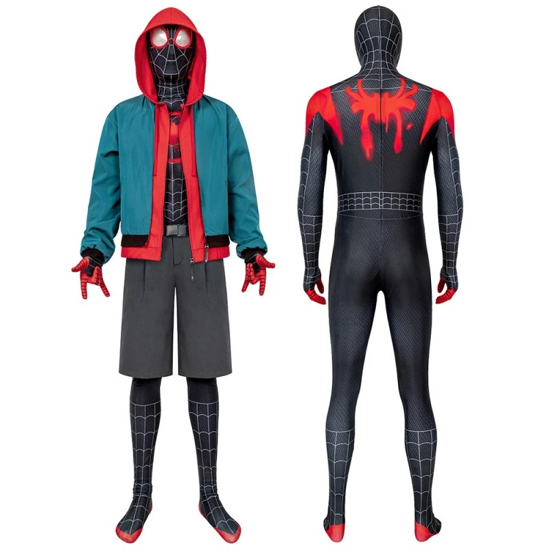 Spider-Man Into The Spider-Verse Cosplay Costume Miles Morales Jumpsuit 1 Spider-Man Into The Spider-Verse Cosplay Costume Miles Morales Jumpsuit