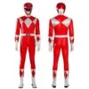 Red Ranger Costume Mighty Morphin Power Rangers Jason Lee Scott Cosplay Suit
