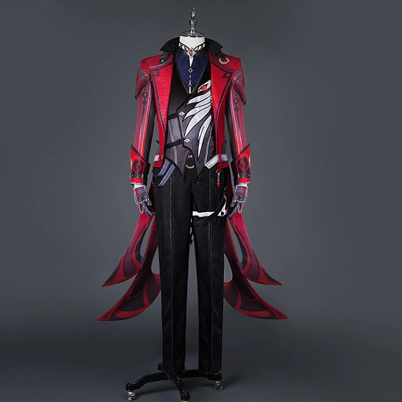 Genshin Impact Diluc Cosplay Costume Red Suit 1 Genshin Impact Diluc Cosplay Costume Red Suit
